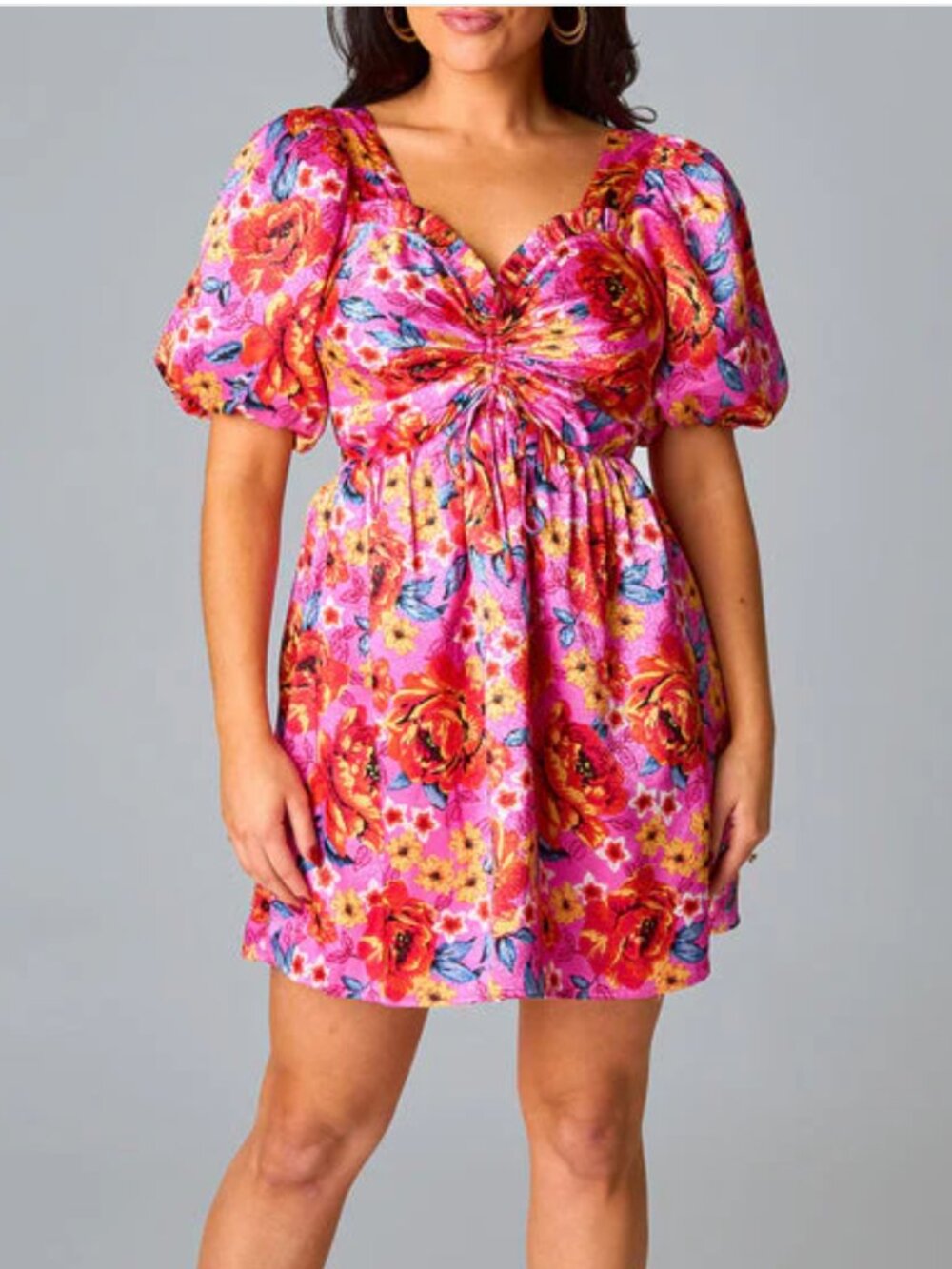 NWT Buddy Love Hannah Tie Back Mini Dress Pink Floral Medium